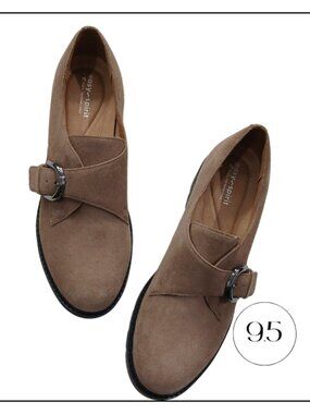 Easy‎ Spirit Taupe Suede Buckle Flats
